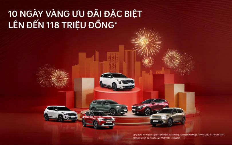 10 ngày vàng ưu đãi đặc biệt lên đến 118 triệu đồng xe Kia