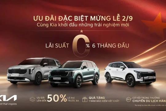 Mừng lễ 2/9 cùng Kia: Ưu đãi 50% lệ phí trước bạ và lãi suất trả góp 0%, nâng tầm trải nghiệm cá nhân hóa