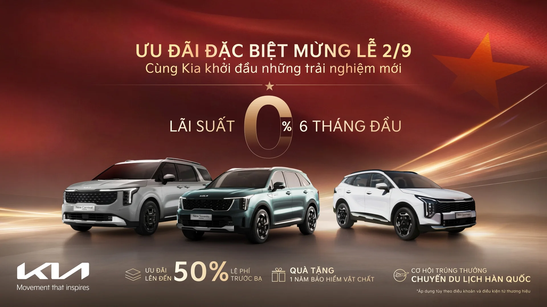 Mừng lễ 2/9 cùng Kia: Ưu đãi 50% lệ phí trước bạ và lãi suất trả góp 0%, nâng tầm trải nghiệm cá nhân hóa