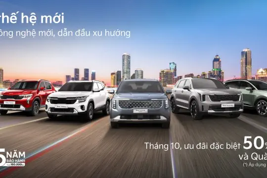 Tháng 10, Kia tăng cường giới thiệu xe mới, thêm tiện ích cao cấp và ưu đãi 50% lệ phí trước bạ cho nhiều mẫu xe