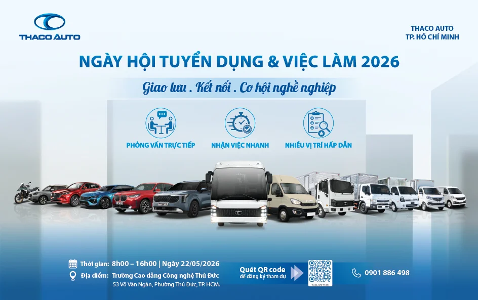 THACO AUTO TP.HCM THAM GIA NGÀY HỘI VIỆC LÀM & TUYỂN DỤNG NĂM 2026