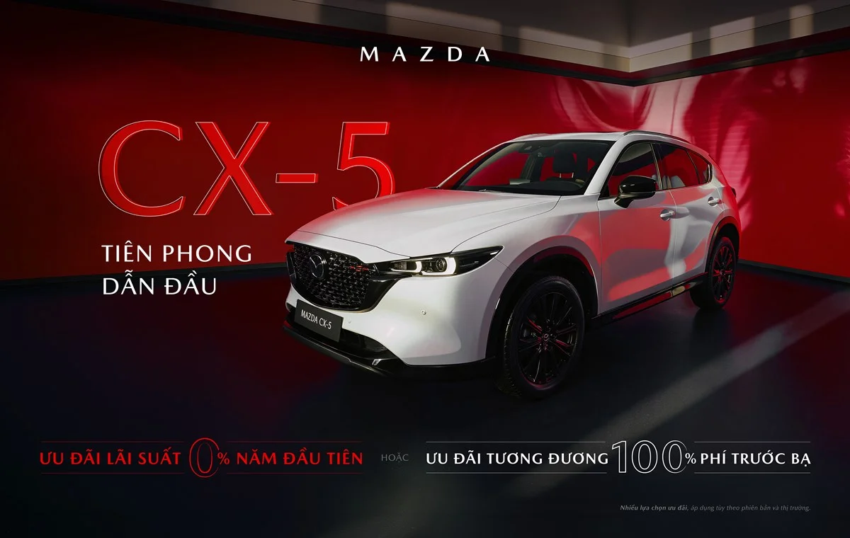 THÁNG 9: MAZDA CX-5 ƯU ĐÃI ĐẶC BIỆT 100% PHÍ TRƯỚC BẠ, LÃI SUẤT 0%