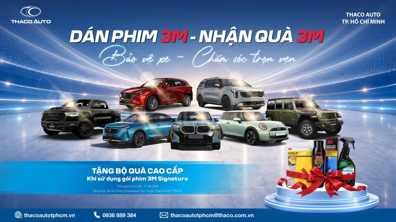 DÁN PHIM 3M – NHẬN QUÀ 3M BẢO VỆ XE – CHĂM SÓC XE TRỌN VẸN