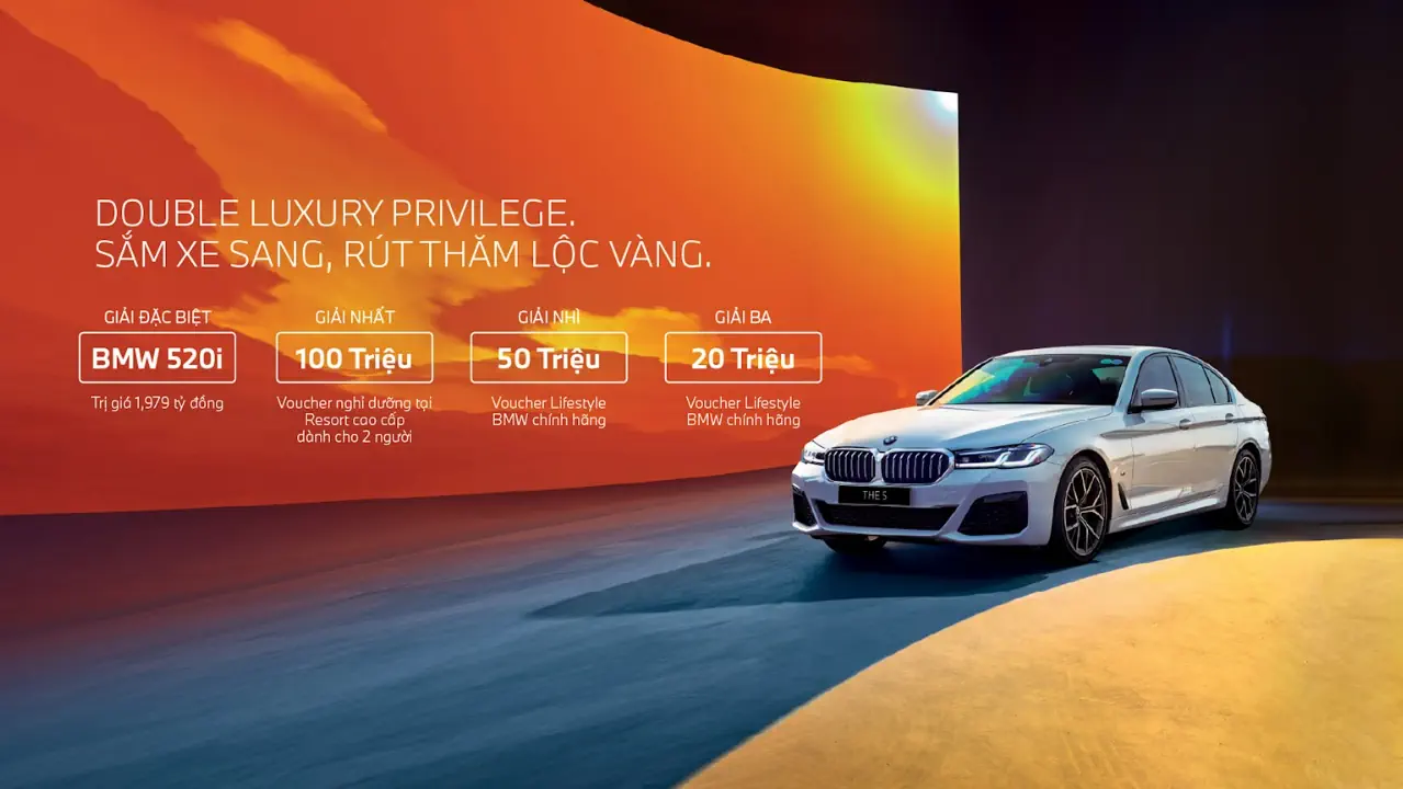 “Sắm xe sang, rút thăm lộc vàng” cùng ưu đãi tương đương  100% phí trước bạ khi mua xe BMW.